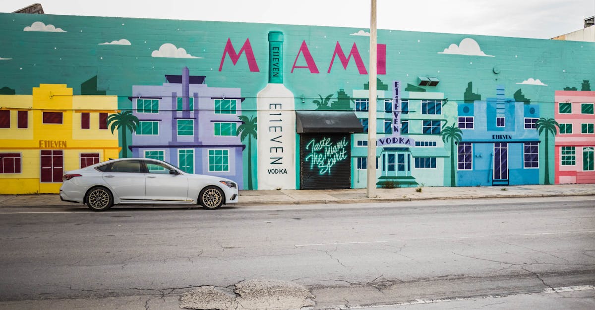 Colorful Miami mural featuring E11even Vodka in vibrant street art style.