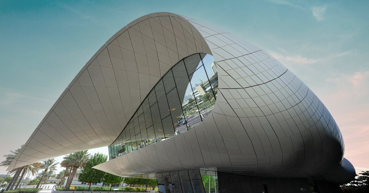Stunning view of the Etihad Museum's modern architecture in Dubai's skyline.