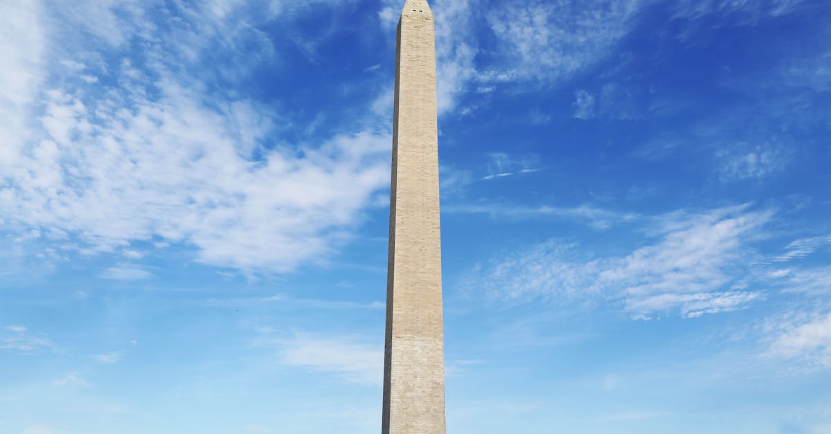 Stunning view of the Washington Monument with clear skies in Washington, D.C.