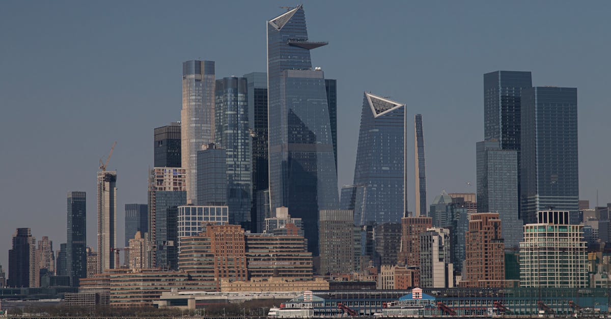 A breathtaking view of the modern Hudson Yards skyline in NYC.