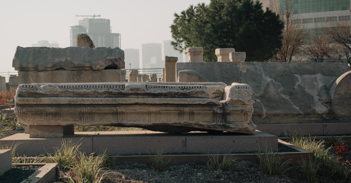 Historical stone ruins juxtaposed with a modern cityscape - a blend of past and present.