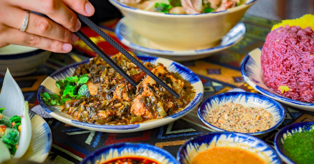 Explore a colorful array of authentic Asian dishes, showcasing diverse flavors and ingredients.