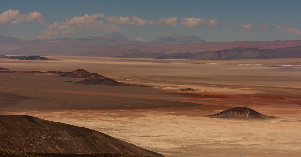 Breathtaking view of a vast arid desert landscape with distant mountains under a clear sky.