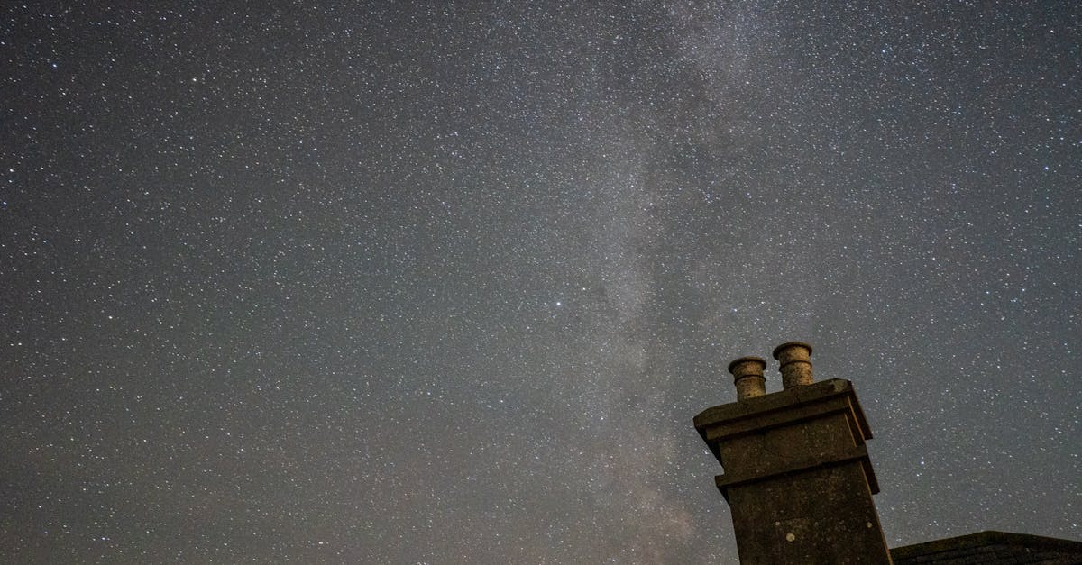 A serene night sky filled with stars, highlighting a silhouette of a rooftop chimney against the Milky Way.