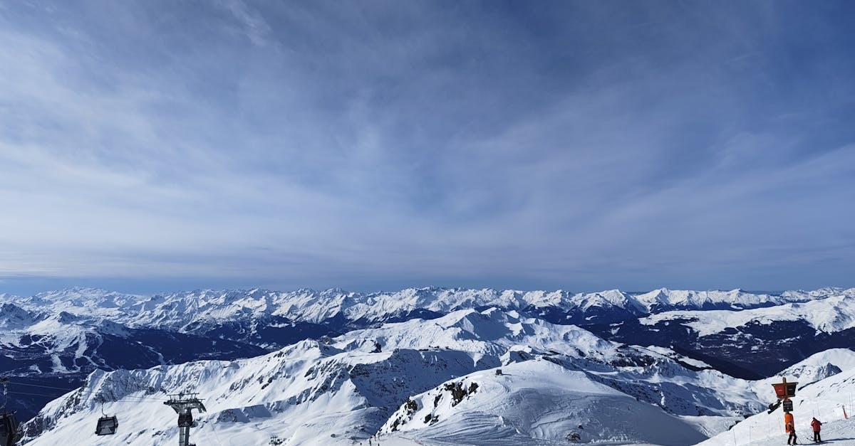 Stunning view of snow-covered alpine mountains under a clear blue sky.