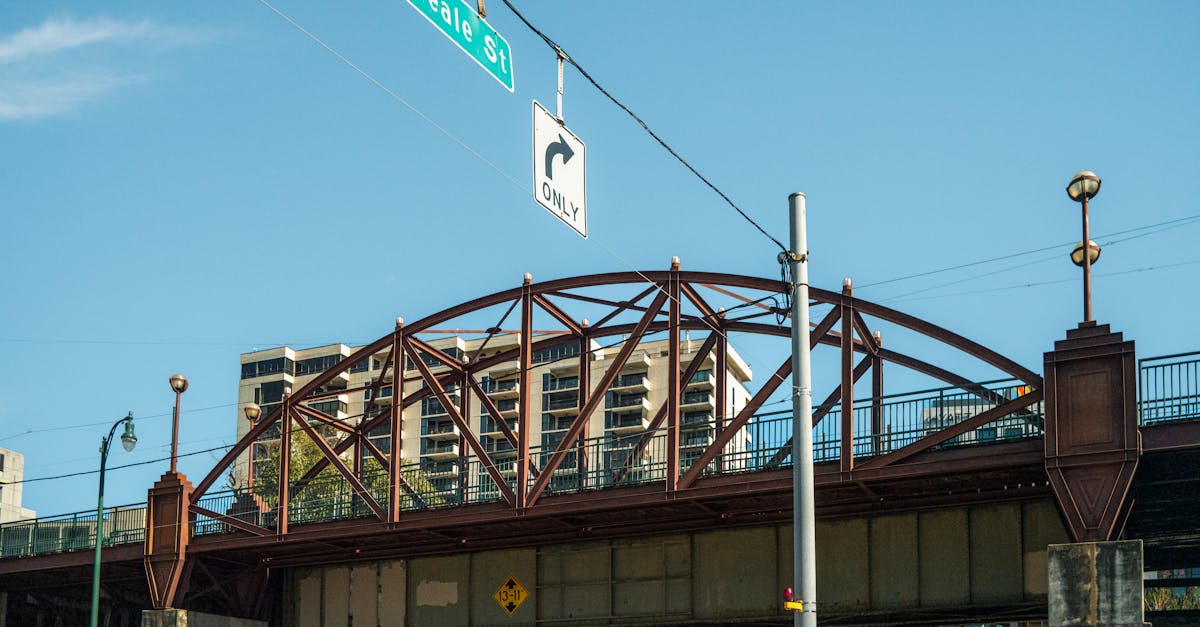 View of the iconic Beale Street bridge in Memphis with cityscape backdrop under clear blue skies.
