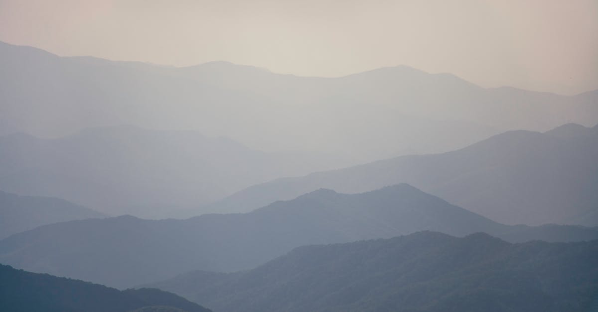 Tranquil scene of layered mountains at twilight, capturing nature's peaceful essence.