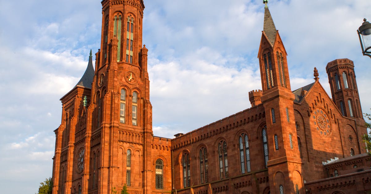 The historic Smithsonian Institution Castle in Washington D.C. stands majestically in Gothic Revival style.
